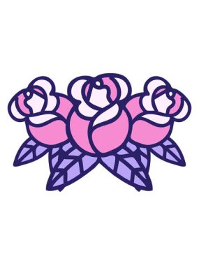 Bir buket çiçeğin parlak ışık efekti çizimi