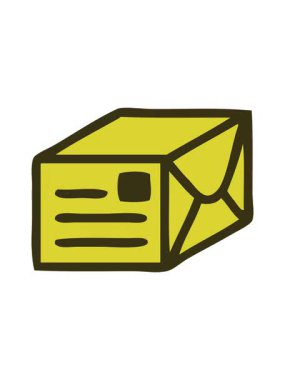 Bir kağıt paketinin sevimli çizgi filminin renk animasyonu değişiyor