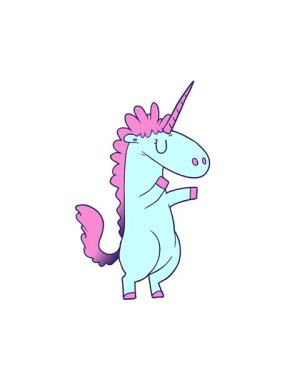 Tek boynuzlu at çiziminin titreşimli animasyonu