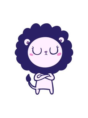 Çizgi film aslanının pixelize etkisi