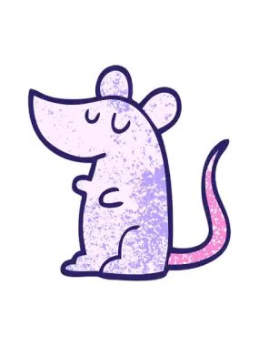 Grunge 'un titreyen hareketli animasyonu desenli çizim çizgi film faresi