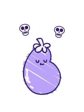 Patlıcan çizgi filminin kafatası animasyonu