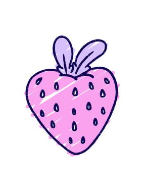 Çilek Tebeşiri Çiziminin neon ışık efekti canlandırması