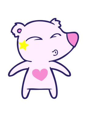 Parıldayan yıldızlar çizgi film ıslık çalan ayının animasyonunu etkiler.