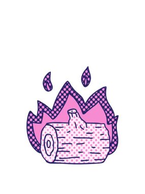 Çizgi roman tarzı çizgi film kamp ateşinin animasyonunu genişletiyorum.