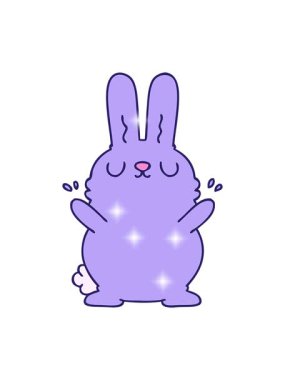 El çiziminin ışıltılı etkisi çizgi film tavşanı.