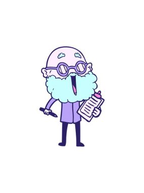 Çizgi filmdeki sakallı neşeli adamın canlandırması.