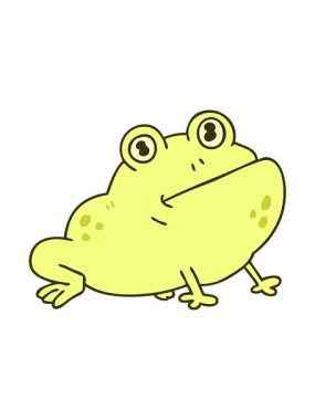 El çiziminin renk değiştiren çizgi film kurbağası.