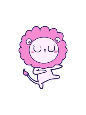 Çizgi film aslan dansının hareketli animasyonu