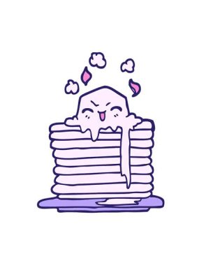 El çizimi çizgi film tereyağı kreplerin üzerinde eriyen el hareketlerinin animasyonunu oynat