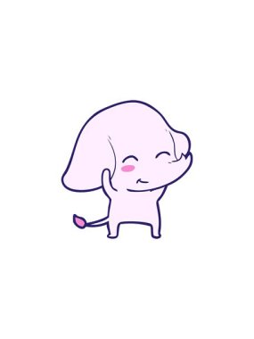 Sevimli çizgi film fillerinin satış animasyonu.