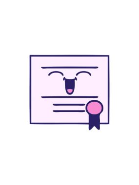 Mezuniyet diplomasının sevimli çizgi filminin dikkat çekici animasyonu.