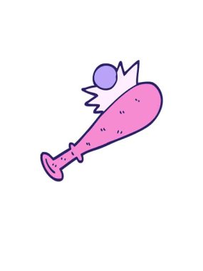 Elle çizilmiş karalama stili beyzbol sopasının yükselişi ve yüzüşü