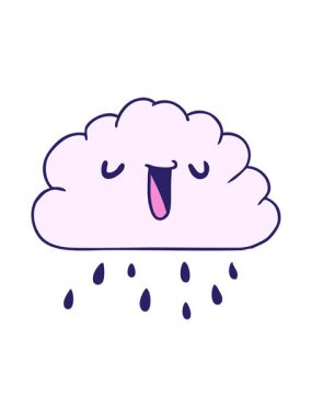 Kawaii hava durumu bulutu karikatür çiziminin hareketli animasyonu