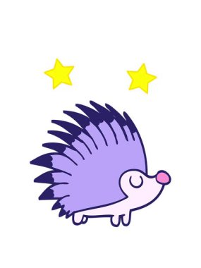 dönen yıldızların çizgi film animasyonu Çivili kirpinin karalaması