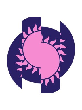 İkonik dövme şeklindeki güneşin bölünen hareketi