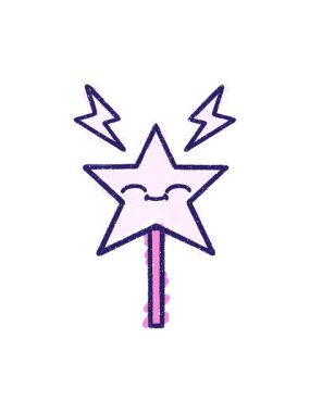 Sihirli değnek çiziminin hareketli animasyonu