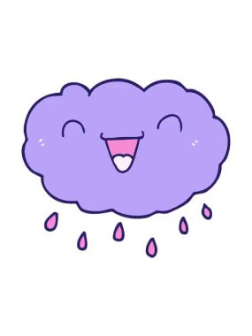 Mutlu çizgi film bulutlarının canlandırma efektlerini görüntüle