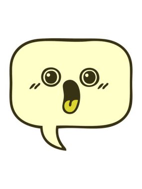 Konuşma baloncuğunun sevimli çizgi filminin renk animasyonu değişiyor