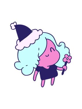 Kawaii kızının yılbaşı çizgi filminin titreşimli animasyonu