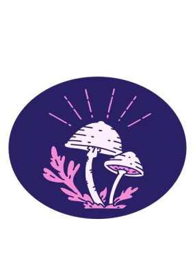 Dövme stili mantarların hareketli animasyonu