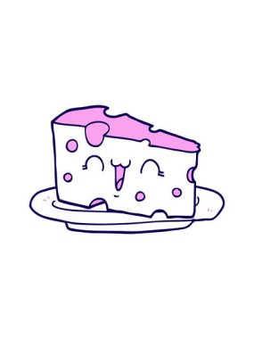 Sevimli çizgi film peynirinin neon ışık efekti animasyonu