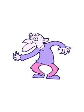 Çizgi film cininin hareketli animasyonu