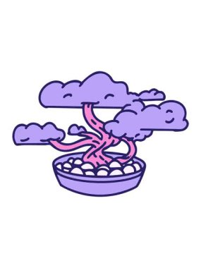 Geleneksel bir Japon bonsai ağacının titreşimli animasyonu