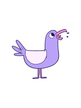 Parlak kuşun çizgi film karalamalarının ışık efektleri