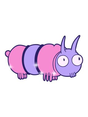 Sevimli bir çizgi film böceğinin parıltı efekti