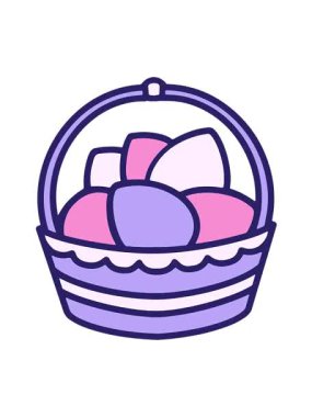 Renkli paskalya sepetinin hareketli animasyonunu oynat