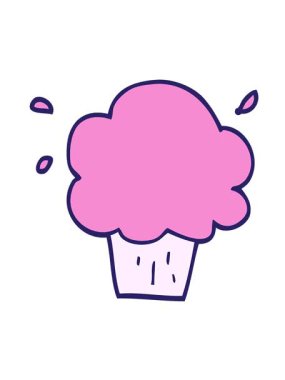 Sevimli kek çizgi filminin titreşimli hareketli animasyonu