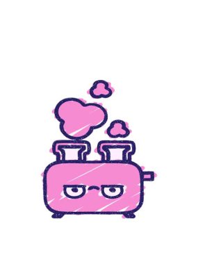 Tost makinesinin hareketli animasyonu Tebeşir Çizim tasarımı