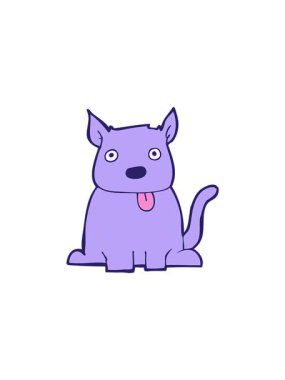 Yıldız patlaması etkisi çizgi film köpeğinin dil yapışkan animasyonu