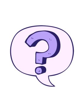 Konuşma baloncuğu ile çizgi film soru işaretinin hareketli canlandırması