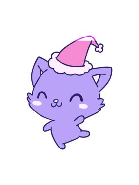 Kawaii Cat 'in el çizimi çizgi filminin animasyonunu çalıştır.