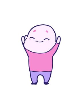 Çizgi film karakteri kel bir adamın hareketli animasyonu