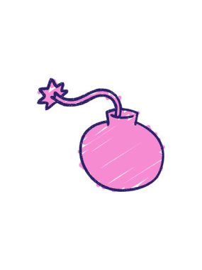 Yuvarlak Bomba Tebeşir Çiziminin yıldız patlaması etkisi animasyonu