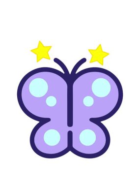 dönen yıldızlar basit ama sevimli resimli kelebeğin animasyonu