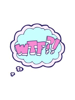 freehand çizilmiş düşünce baloncuğu WTF sembolünün animasyonunu çalıştır