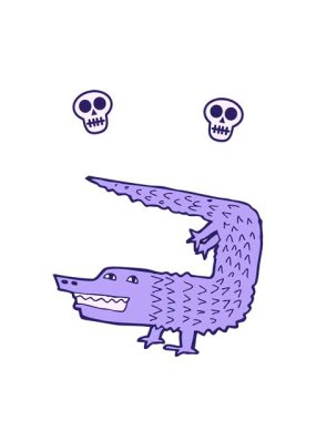 Çizgi film timsahlarının kafatası animasyonları