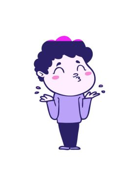 Çizgi film karakterinin omuz silkme hareketini güçlendir.