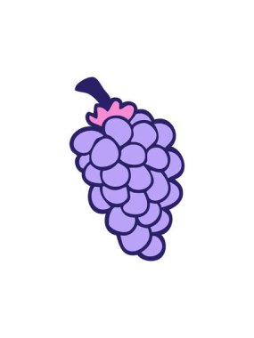 Bir karikatür karalama üzüm demetinin dönen hareketli animasyonu