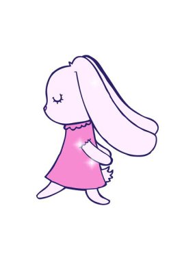 Çizgi film tavşan tasarımının ışıltı etkisi