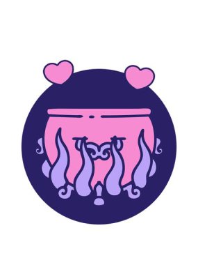 Yanmış kazanın dönen kalp animasyonu