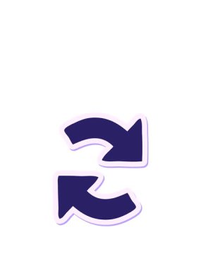 Sevimli bir çizgi filmin yön okunun çıkartmasının yükselişi ve yüzüşü