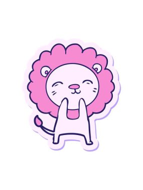 Çizgi film aslanının çıkartmasının ışık efekti.