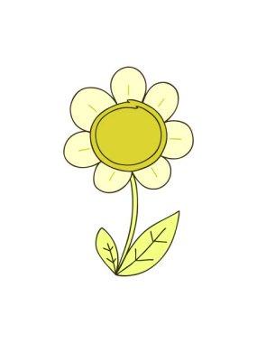 Tuhaf karikatür papatyasının renk animasyonu değişiyor