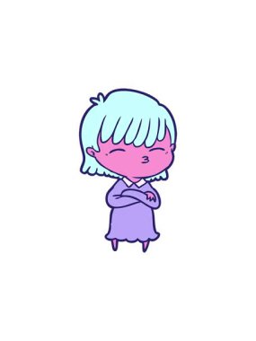 Karikatür kadının parlak neon dizaynının yıldız patlaması etkisi animasyonu