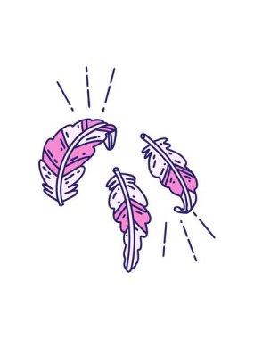 Basınç, geleneksel dövme tarzı tüylerin yüzen resimlerinin canlandırmasını yapıyor.